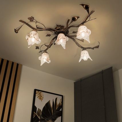 Opbouwkroonluchter ROZETA 5xE14/40W/230V brons