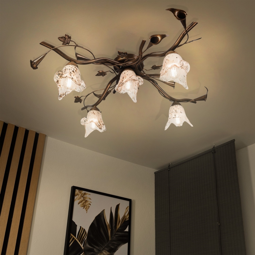 Opbouwkroonluchter ROZETA 5xE14/40W/230V brons