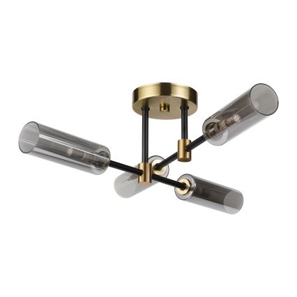 Opbouwkroonluchter TESSA 4xG9/8W/230V messing/rookzwart