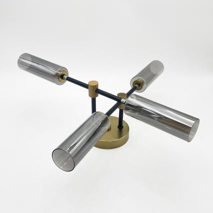 Opbouwkroonluchter TESSA 4xG9/8W/230V messing/rookzwart