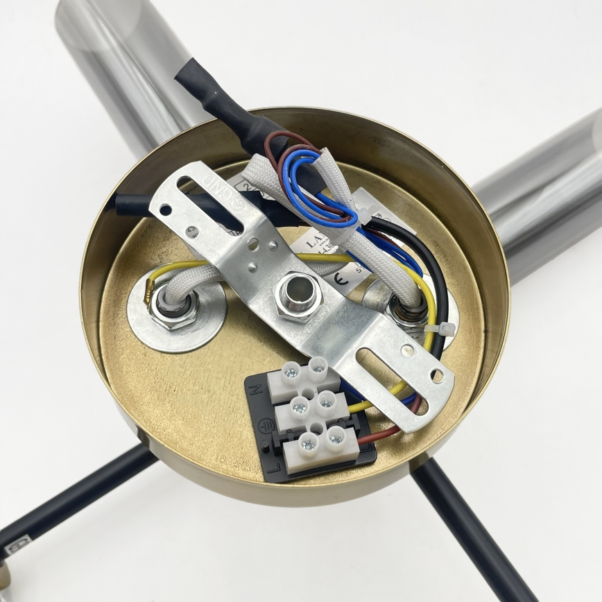 Opbouwkroonluchter TESSA 4xG9/8W/230V messing/rookzwart