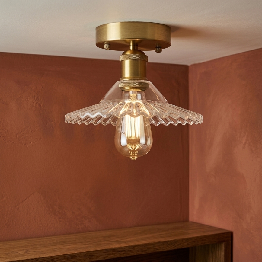 Opbouwkroonluchter TRISH 1xE27/15W/230V goud/helder