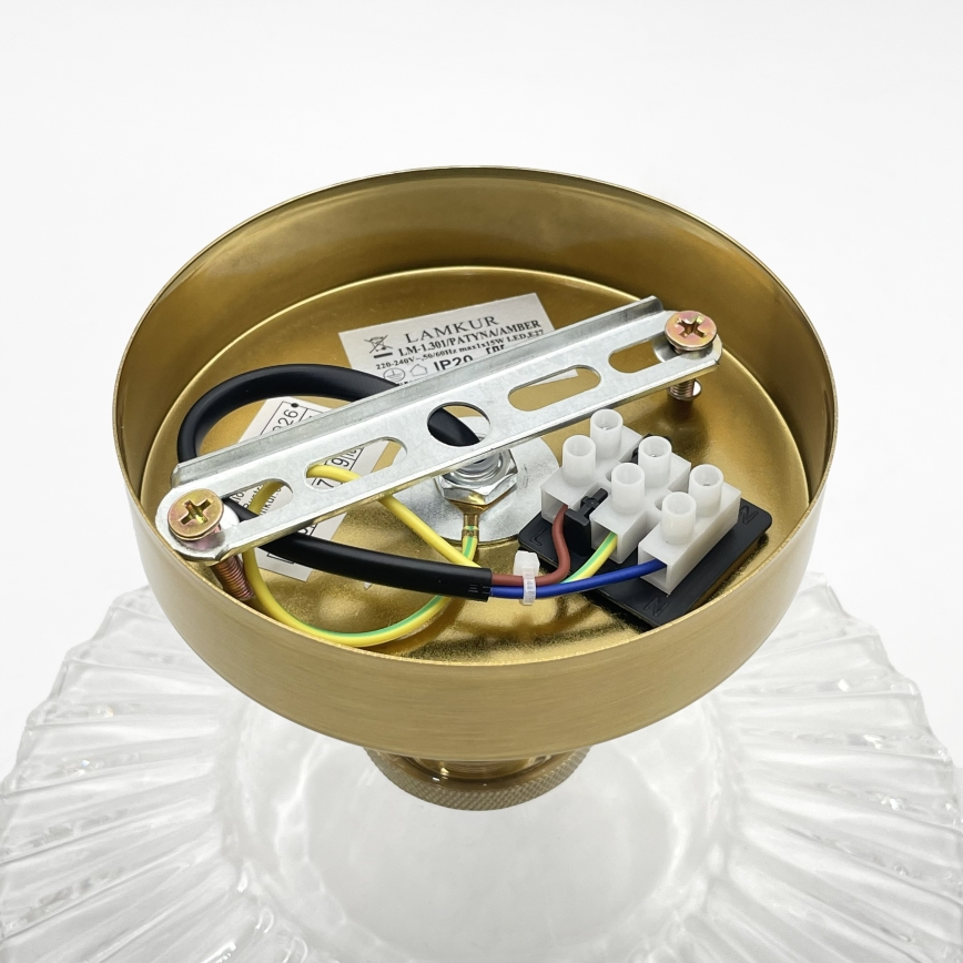 Opbouwkroonluchter TRISH 1xE27/15W/230V goud/helder