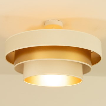 Opbouwkroonluchter WENTA 1xE27/60W/230V Ø 50 cm beige/goud