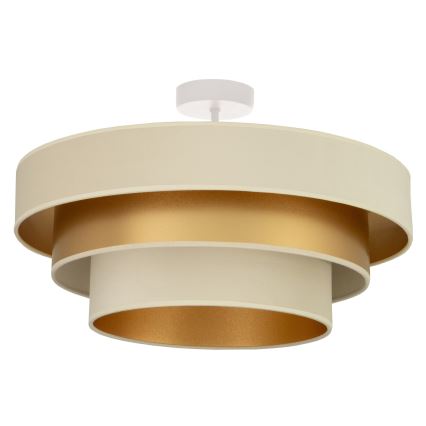 Opbouwkroonluchter WENTA 1xE27/60W/230V Ø 50 cm beige/goud
