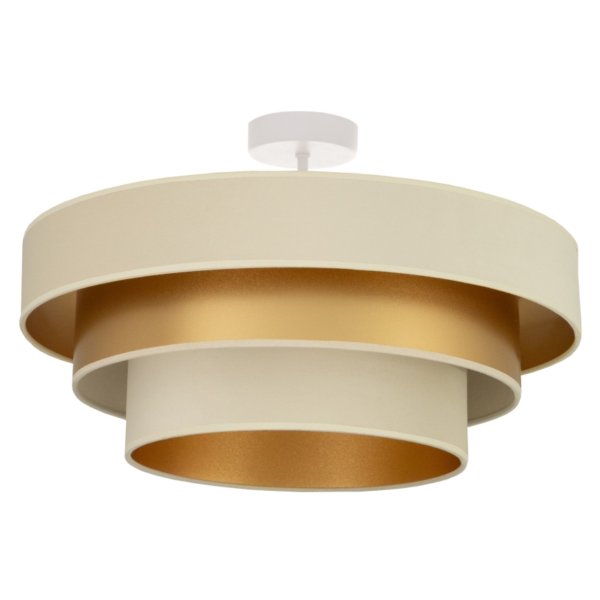 Opbouwkroonluchter WENTA 1xE27/60W/230V Ø 50 cm beige/goud