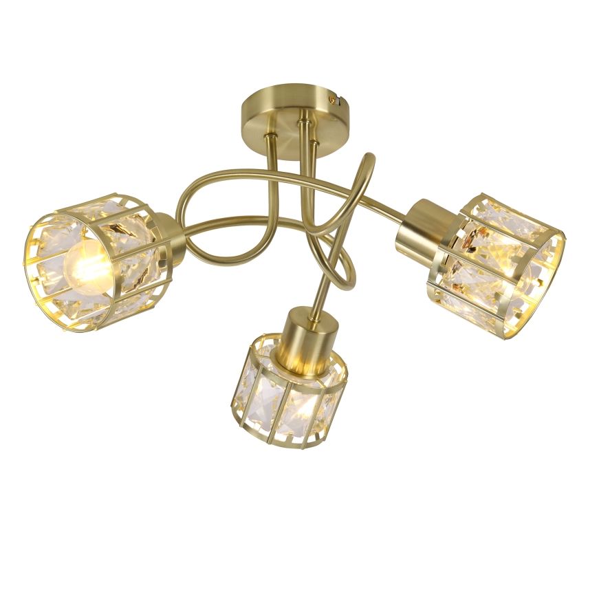 Opbouwkroonluchter ZAHARA 3xE27/10W/230V goudkleurig