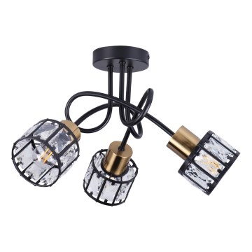 Opbouwkroonluchter ZAHARA 3xE27/10W/230V zwart