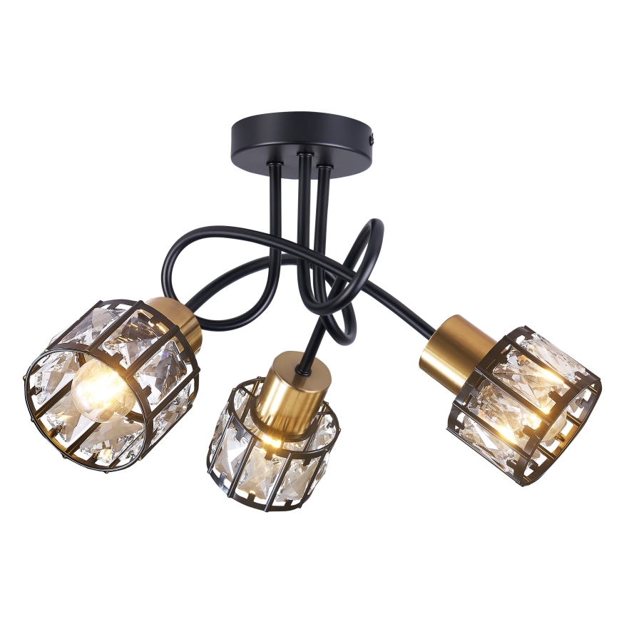 Opbouwkroonluchter ZAHARA 3xE27/10W/230V zwart