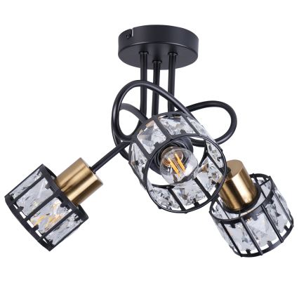 Opbouwkroonluchter ZAHARA 3xE27/10W/230V zwart
