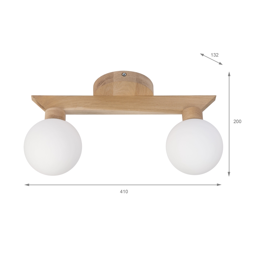 Opbouwlamp ANTONIO 2xG9/5W/230V eiken/wit