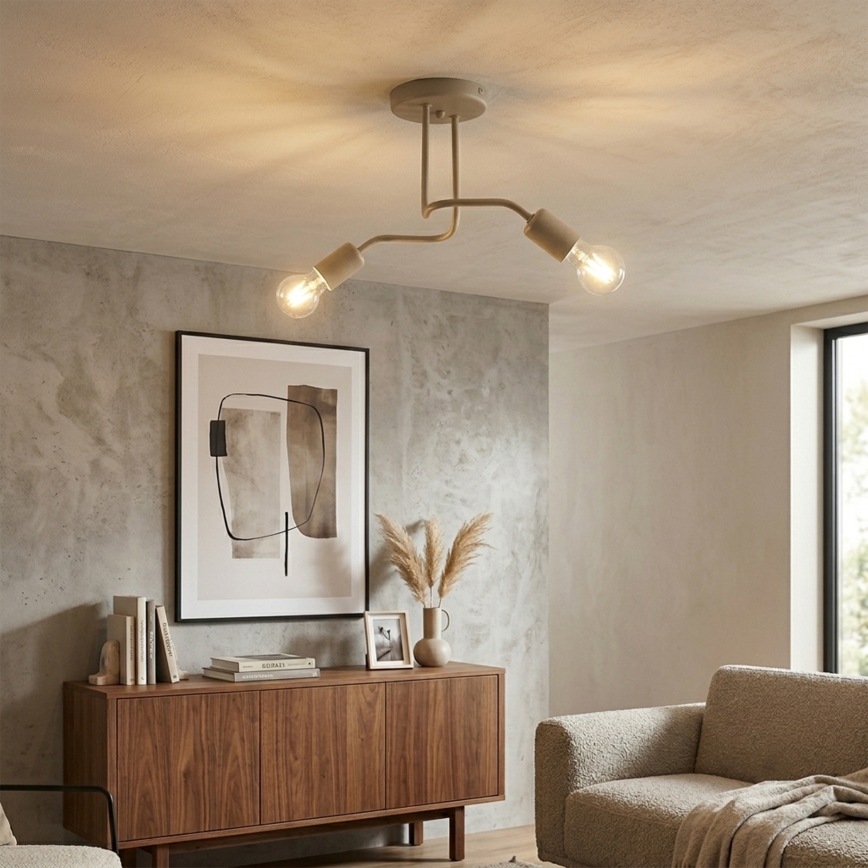 Opbouwlamp CHARLIE 2xE27/15W/230V beige