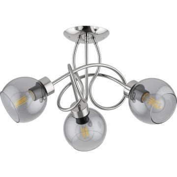 Opbouwlamp HOSSA 3xE27/15W/230V glanzend chroom/zwart/gerookt