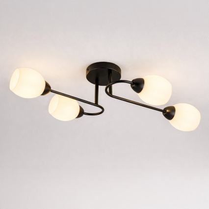 Opbouwlamp KING 4xE27/15W/230V zwart