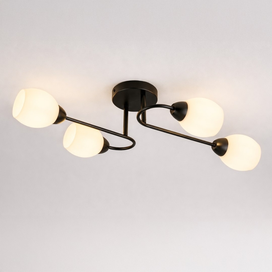 Opbouwlamp KING 4xE27/15W/230V zwart