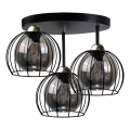Opbouwlamp SOLO BLACK 3xE27/60W/230V Ø 30 cm zwart/goud