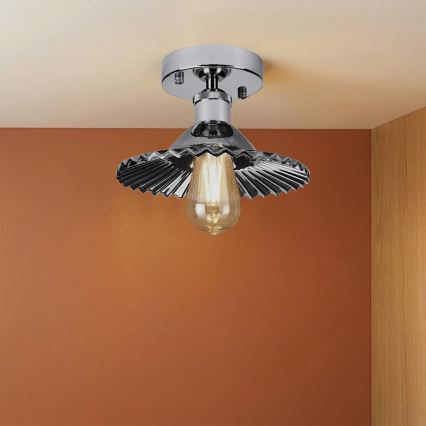 Opbouwlamp TRISH 1xE27/15W/230V glanzend chroom/rookzwart