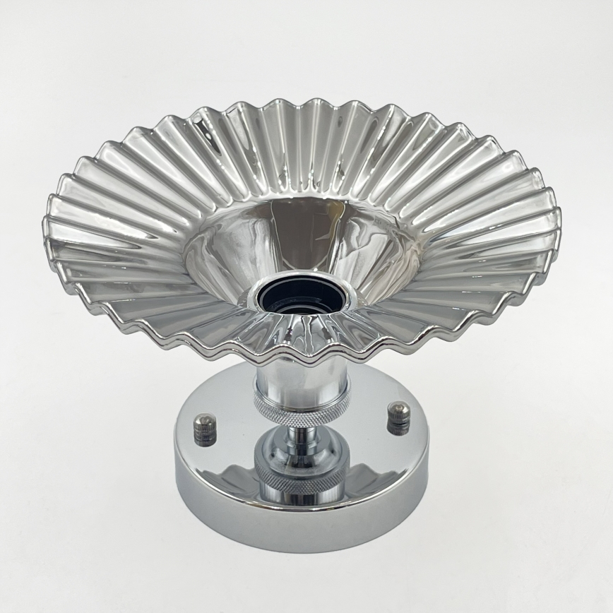 Opbouwlamp TRISH 1xE27/15W/230V glanzend chroom/rookzwart