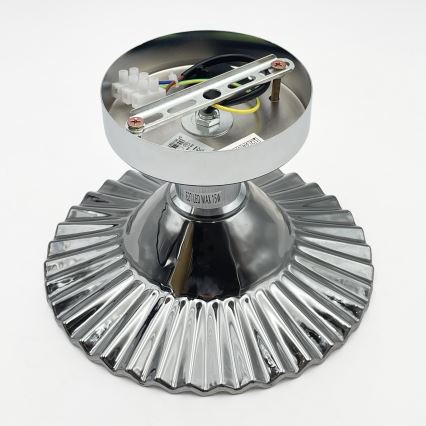 Opbouwlamp TRISH 1xE27/15W/230V glanzend chroom/rookzwart