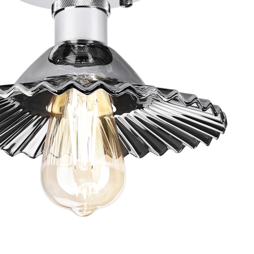 Opbouwlamp TRISH 1xE27/15W/230V glanzend chroom/rookzwart