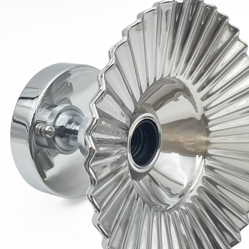 Opbouwlamp TRISH 1xE27/15W/230V glanzend chroom/rookzwart