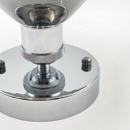 Opbouwlamp TRISH 1xE27/15W/230V glanzend chroom/rookzwart