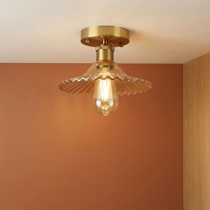 Opbouwlamp TRISH 1xE27/15W/230V goud/gerookt beige