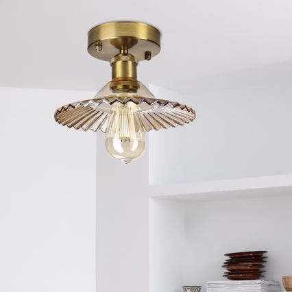 Opbouwlamp TRISH 1xE27/15W/230V goud/gerookt beige