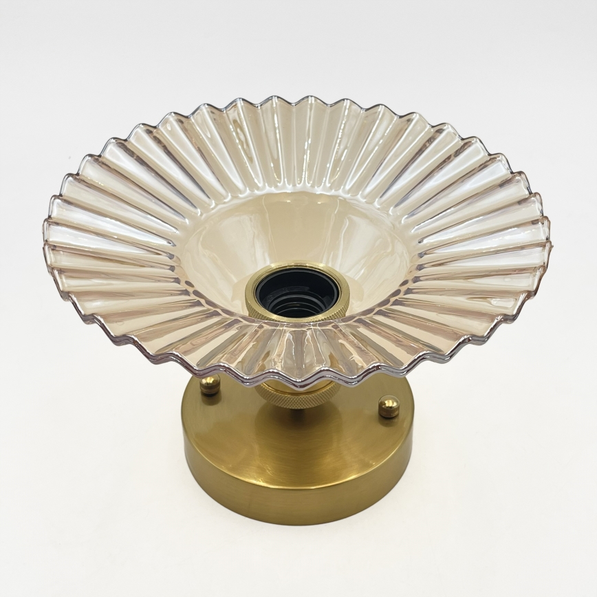 Opbouwlamp TRISH 1xE27/15W/230V goud/gerookt beige