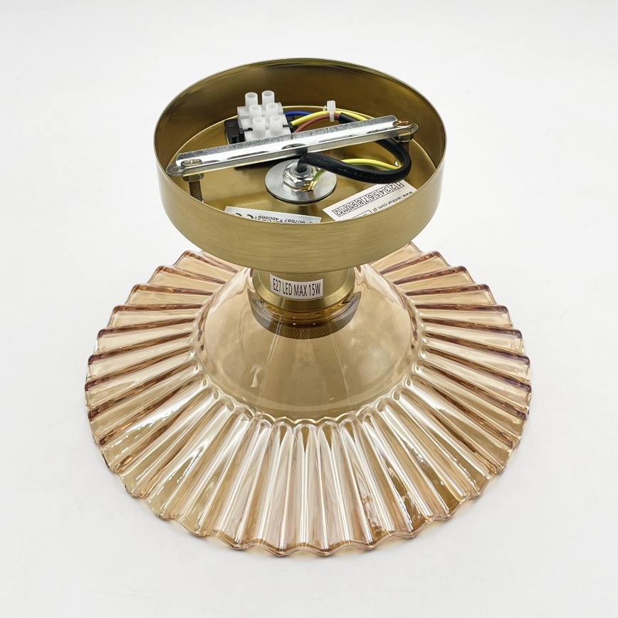 Opbouwlamp TRISH 1xE27/15W/230V goud/gerookt beige