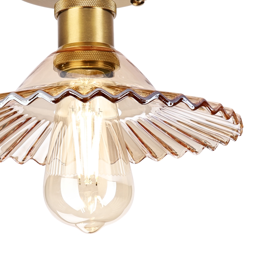 Opbouwlamp TRISH 1xE27/15W/230V goud/gerookt beige