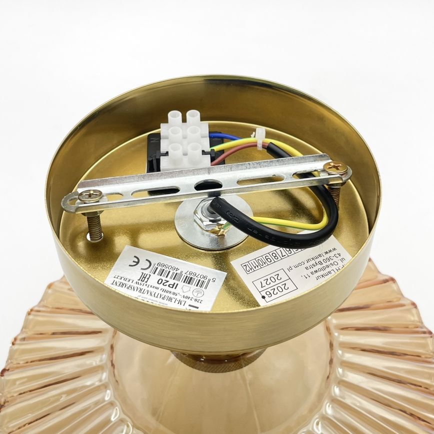 Opbouwlamp TRISH 1xE27/15W/230V goud/gerookt beige