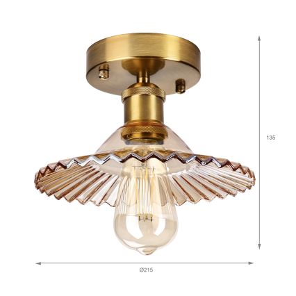 Opbouwlamp TRISH 1xE27/15W/230V goud/gerookt beige