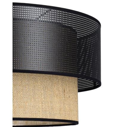 Opbouwplafondlamp BORHO 1xE27/60W/230V zwart/jute