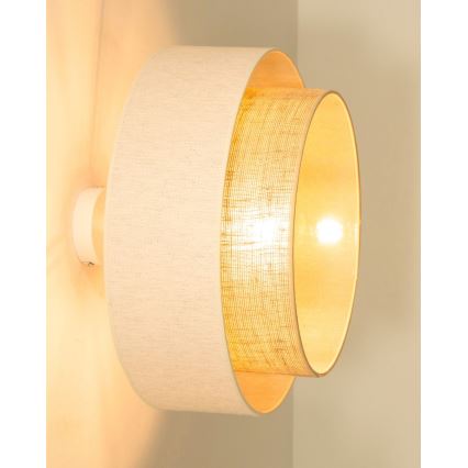 Opbouwplafondlamp NATIA 1×E27, 60 W, 230 V, Ø 45 cm, wit/bruin