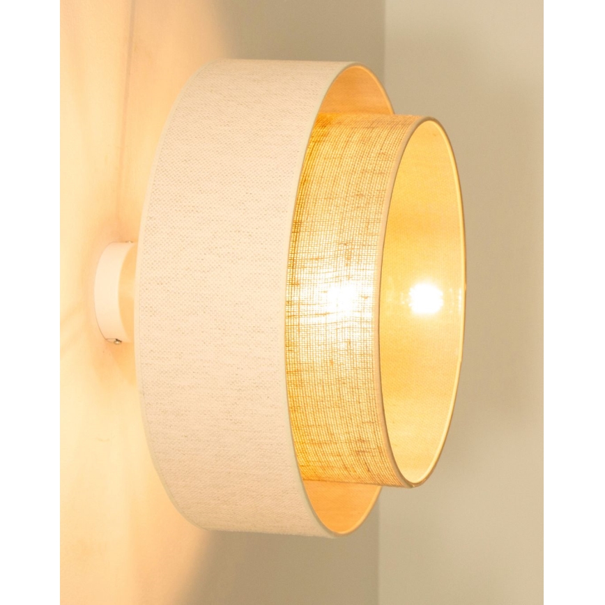 Opbouwplafondlamp NATIA 1×E27, 60 W, 230 V, Ø 45 cm, wit/bruin