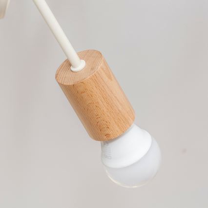 Opbouwplafondlamp OXFORD 2xE27/15W/230V dennenhout/crème
