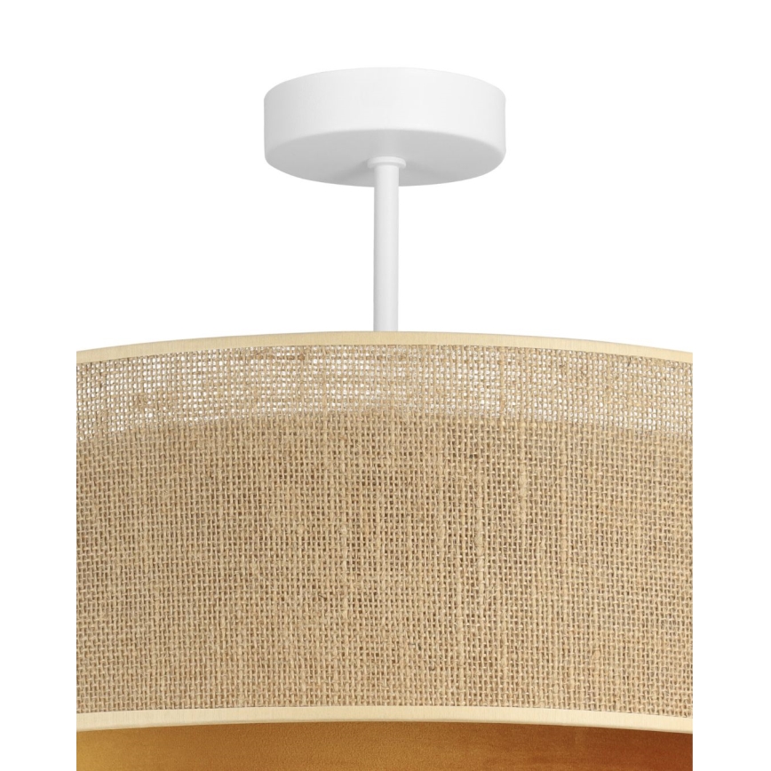 Opbouwplafondlamp SARTA 1xE27/60W/230V Ø 45 cm koper/jute
