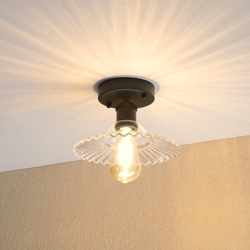Opbouwplafondlamp TRISH 1xE27/15W/230V zwart/helder