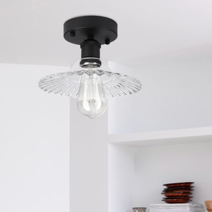 Opbouwplafondlamp TRISH 1xE27/15W/230V zwart/helder