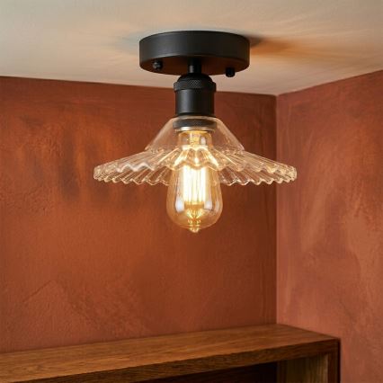 Opbouwplafondlamp TRISH 1xE27/15W/230V zwart/helder