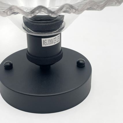 Opbouwplafondlamp TRISH 1xE27/15W/230V zwart/helder