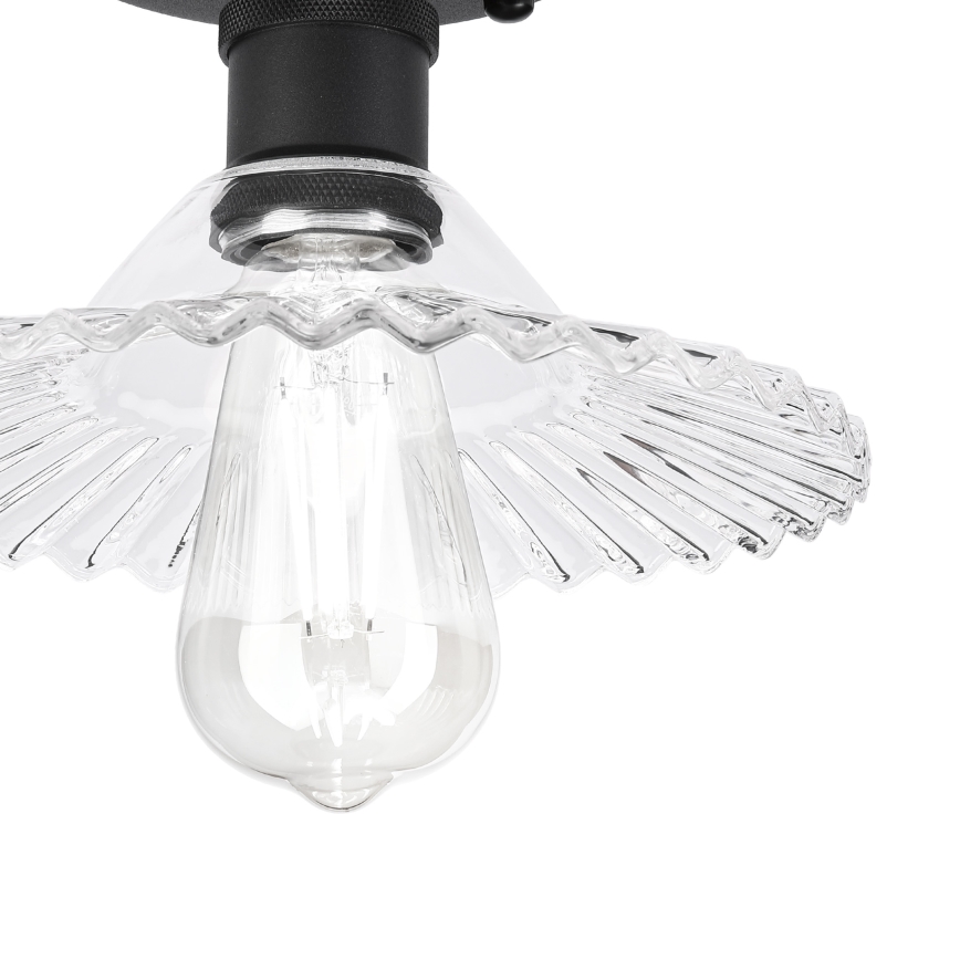Opbouwplafondlamp TRISH 1xE27/15W/230V zwart/helder