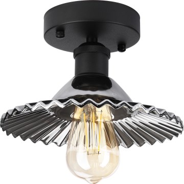 Opbouwplafondlamp TRISH 1xE27/15W/230V zwart/rookzwart