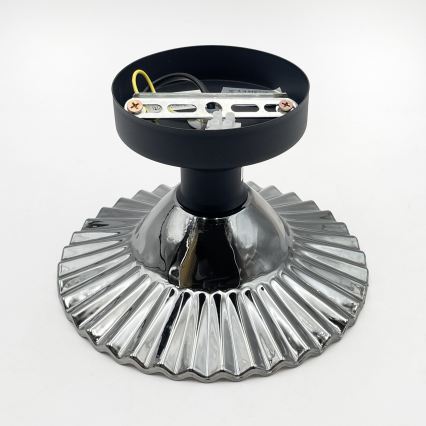 Opbouwplafondlamp TRISH 1xE27/15W/230V zwart/rookzwart