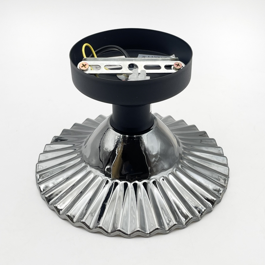 Opbouwplafondlamp TRISH 1xE27/15W/230V zwart/rookzwart