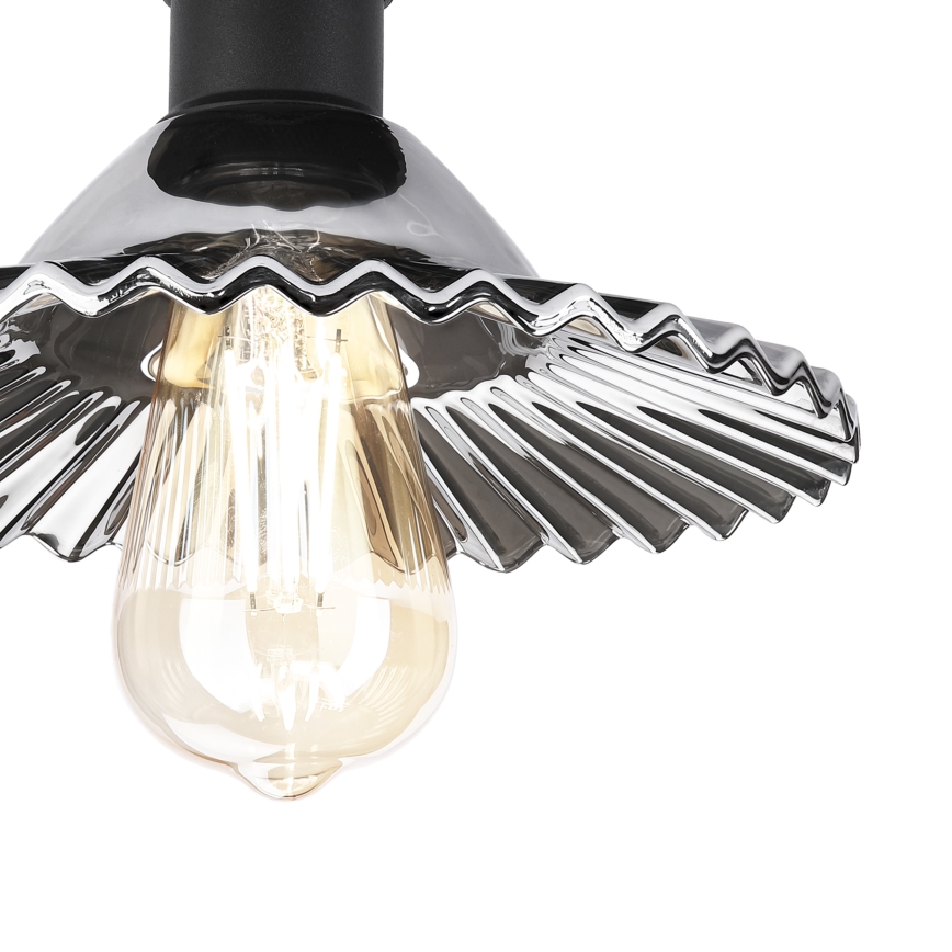 Opbouwplafondlamp TRISH 1xE27/15W/230V zwart/rookzwart