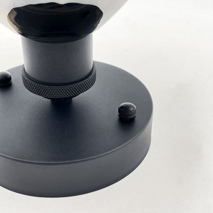 Opbouwplafondlamp TRISH 1xE27/15W/230V zwart/rookzwart