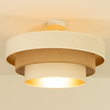 Opbouwplafondlamp WENTA 1xE27/60W/230V Ø 50 cm beige/jute