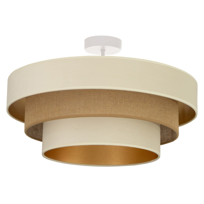 Opbouwplafondlamp WENTA 1xE27/60W/230V Ø 50 cm beige/jute
